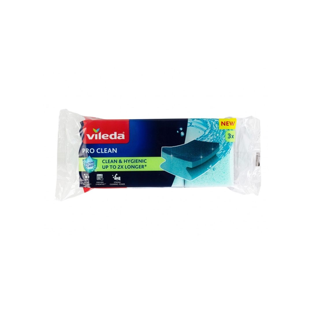 Губка с энзимами профилированная PRO CLEAN, 3 шт.