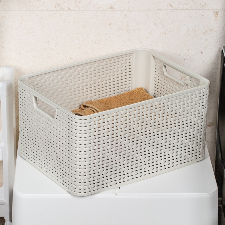 Корзина RATTAN STYLE BOX L кремовая