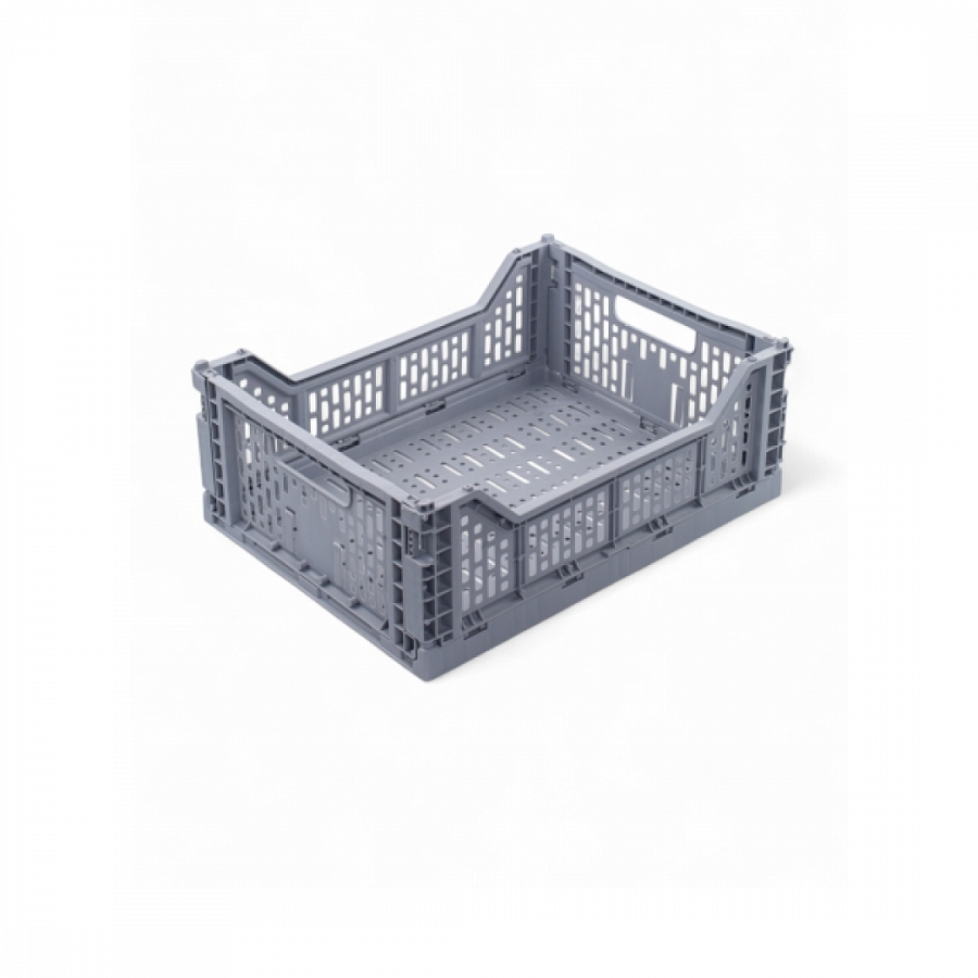 Корзина для хранения складная CASSA M серая 15л