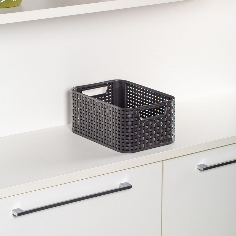 Корзина RATTAN STYLE BOX S тёмно-коричневая