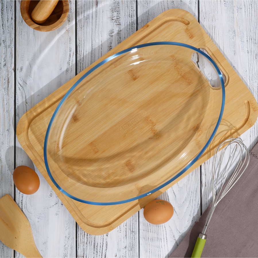 Форма для запекания и выпечки с крышкой COOK&STORE XL зеленая 3л 35х24х6см овальная