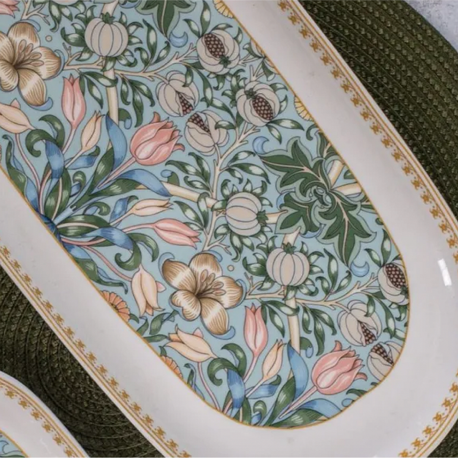 Овальное блюдо FLOWERS 24.4x12.5см