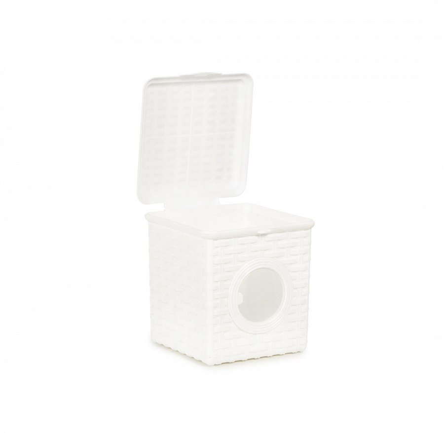 Контейнер для мелочей РОТАНГ белый 3л с иллюминатором