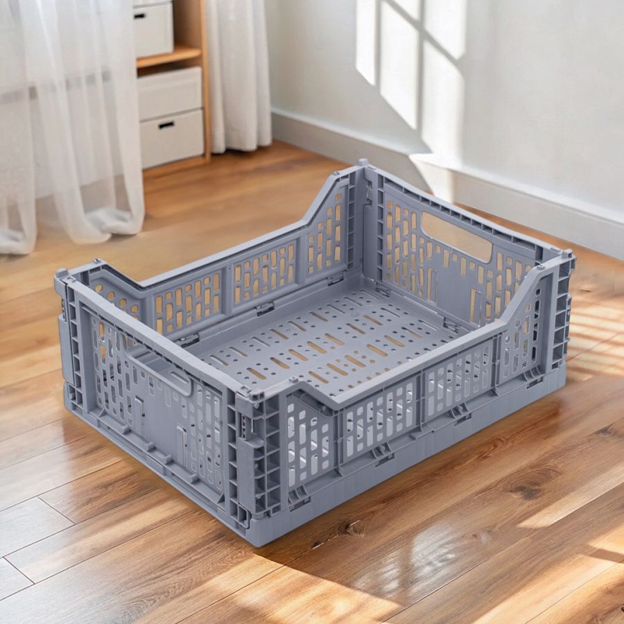 Корзина для хранения складная CASSA M серая 15л