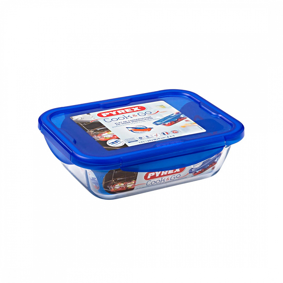 Форма для запекания и выпечки с крышкой COOK&GO 1.9л 25х19х7см прямоугольная