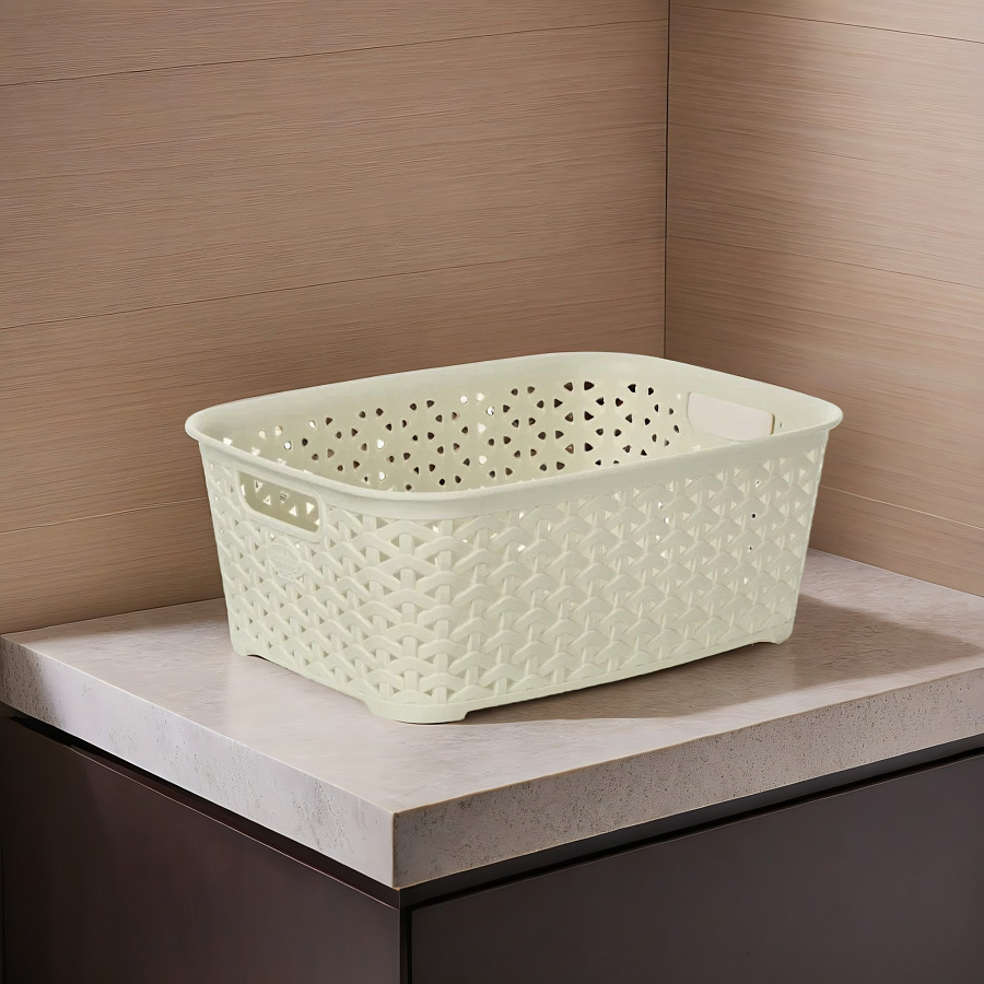 Корзина RATTAN слоновая кость 21.3х29х11см