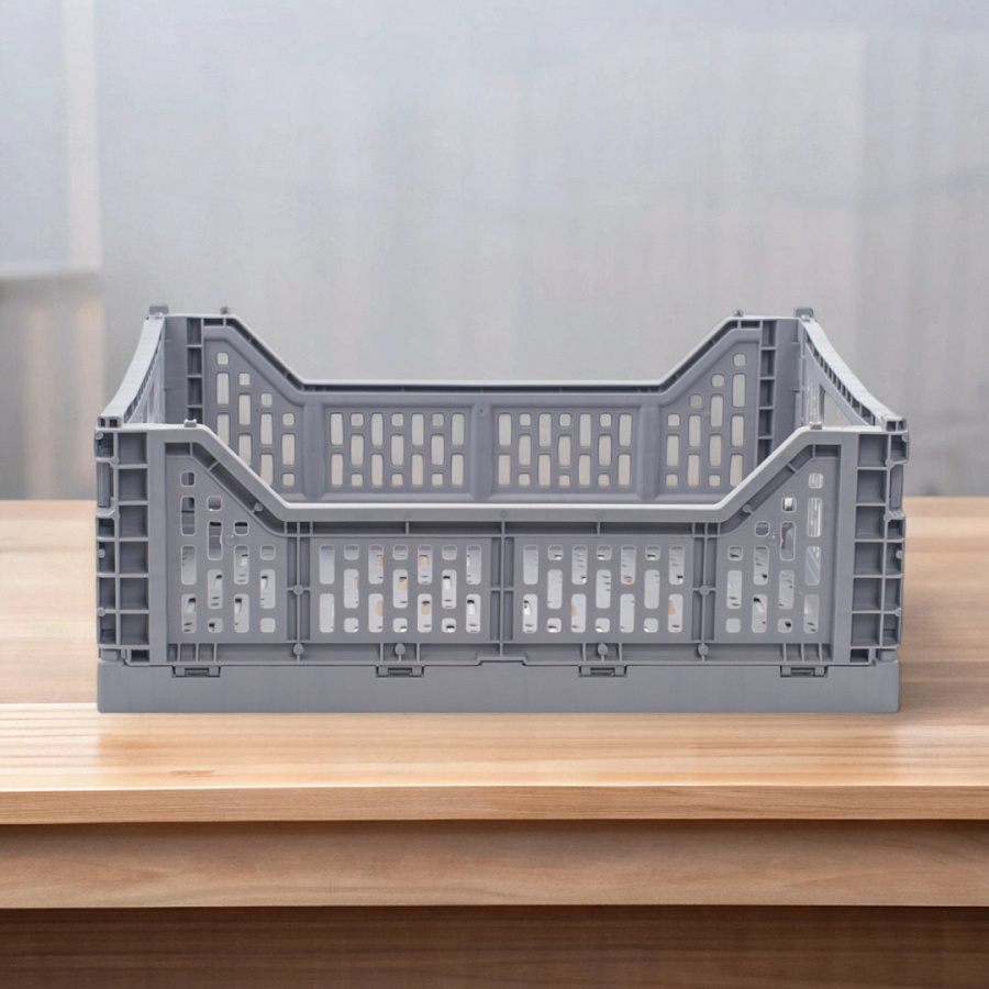 Корзина для хранения складная CASSA M серая 15л