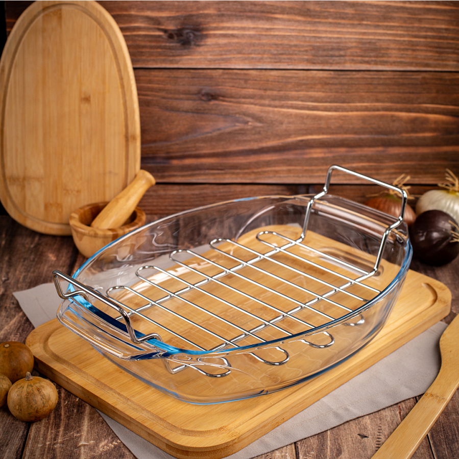 Блюдо Pyrex Irresistible 39х27см овальное с решеткой
