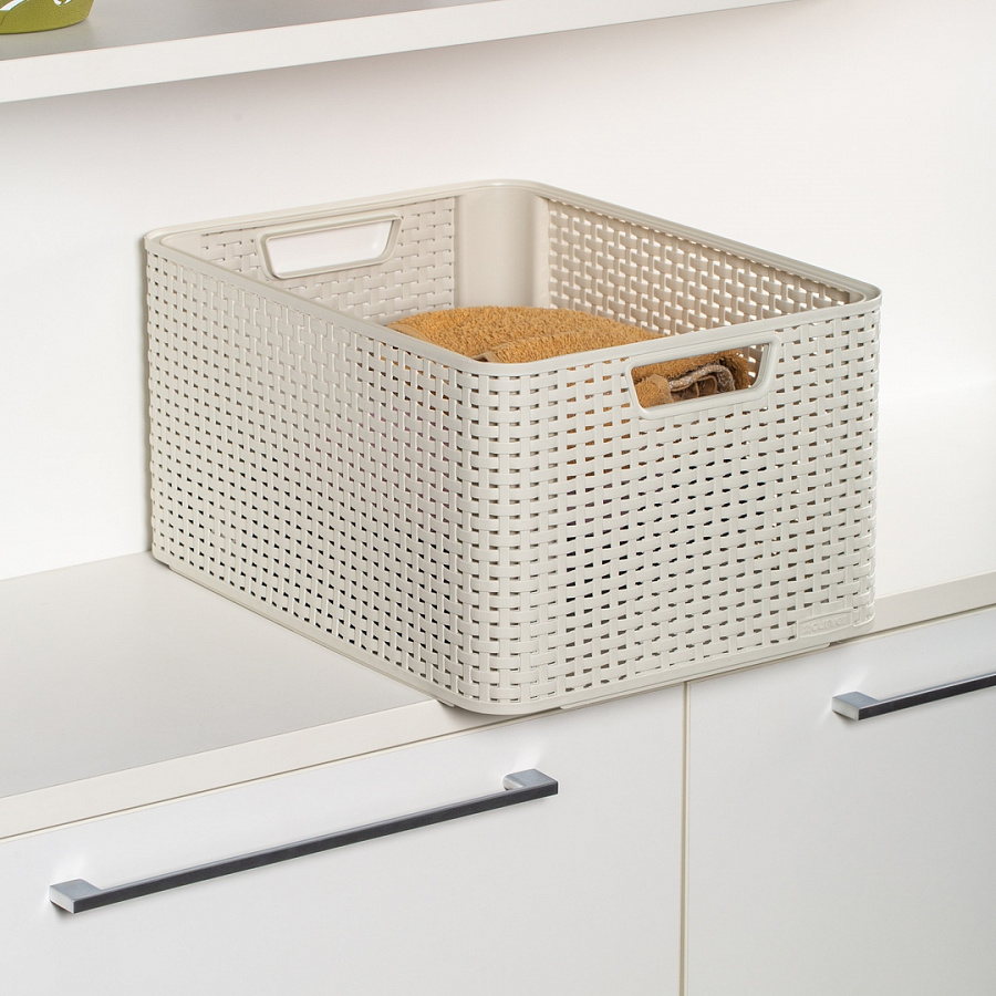 Корзина RATTAN STYLE BOX L кремовая