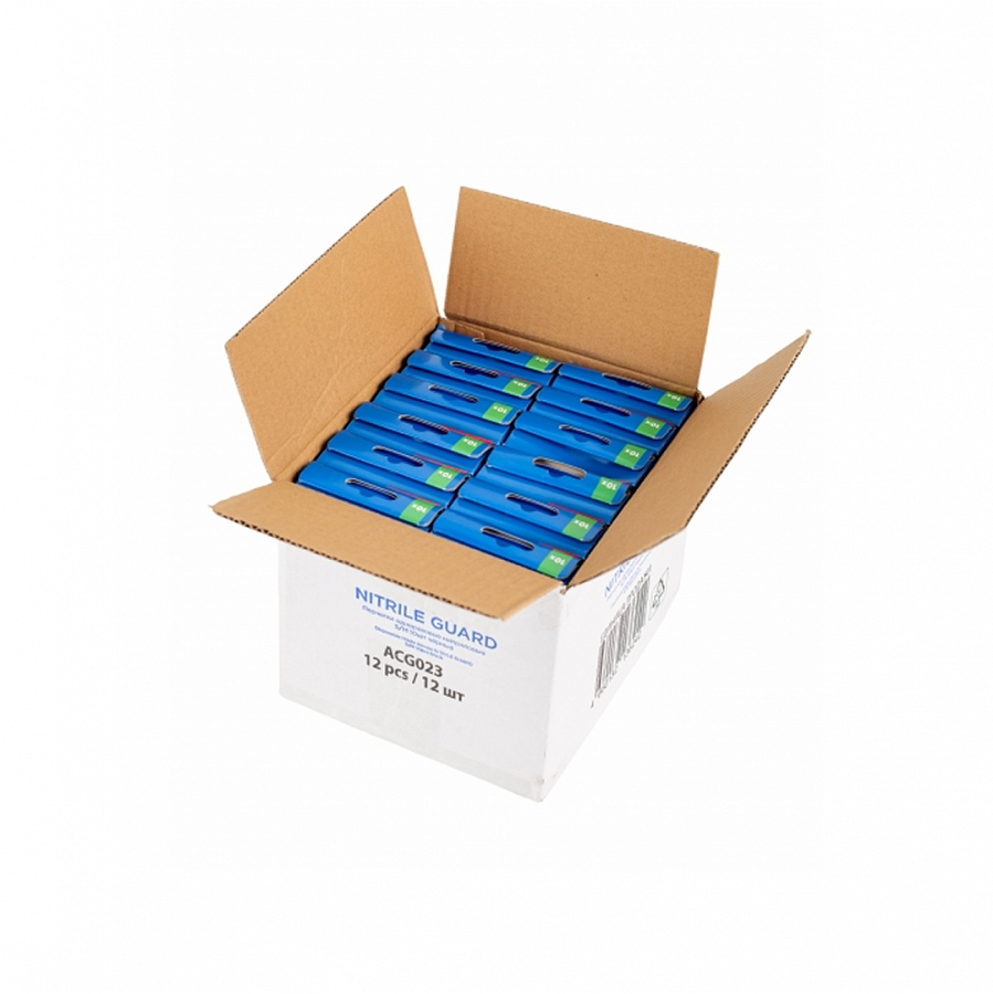 Перчатки NITRILE GUARD одноразовые нитриловые S/M 10шт черные