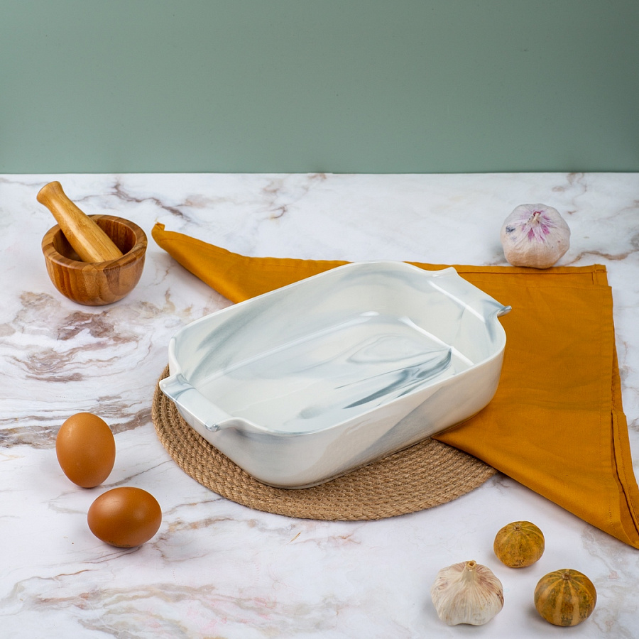 Форма для запекания фарфоровая MARBLE 29х18х6см прямоугольная