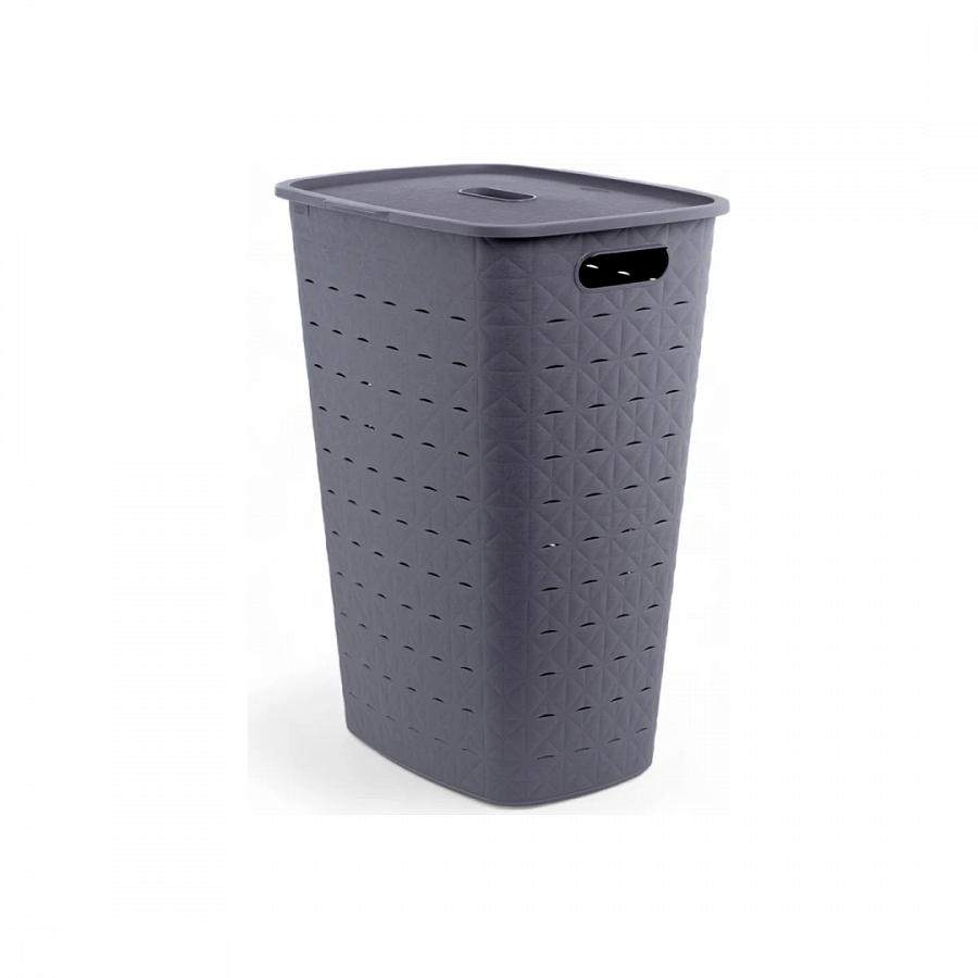 Корзина для белья SOFTEX тёмно-серая 56л