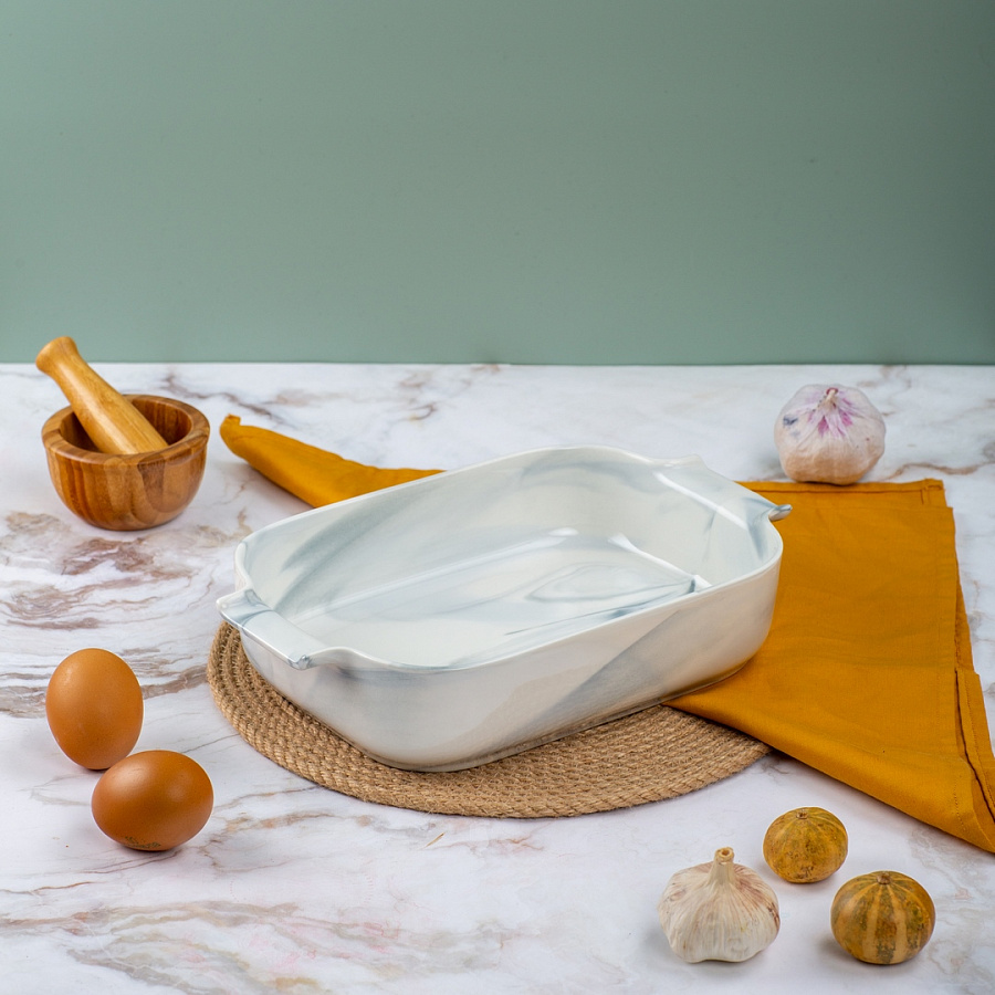 Форма для запекания фарфоровая MARBLE 29х18х6см прямоугольная