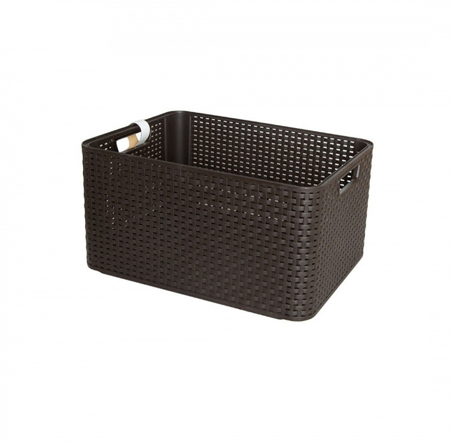 Корзина RATTAN STYLE BOX L тёмно-коричневая