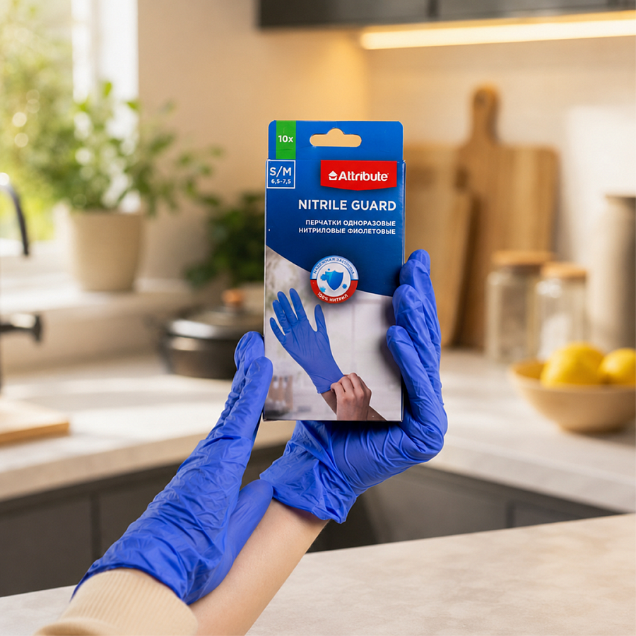 Перчатки NITRILE GUARD одноразовые нитриловые M/L 10шт