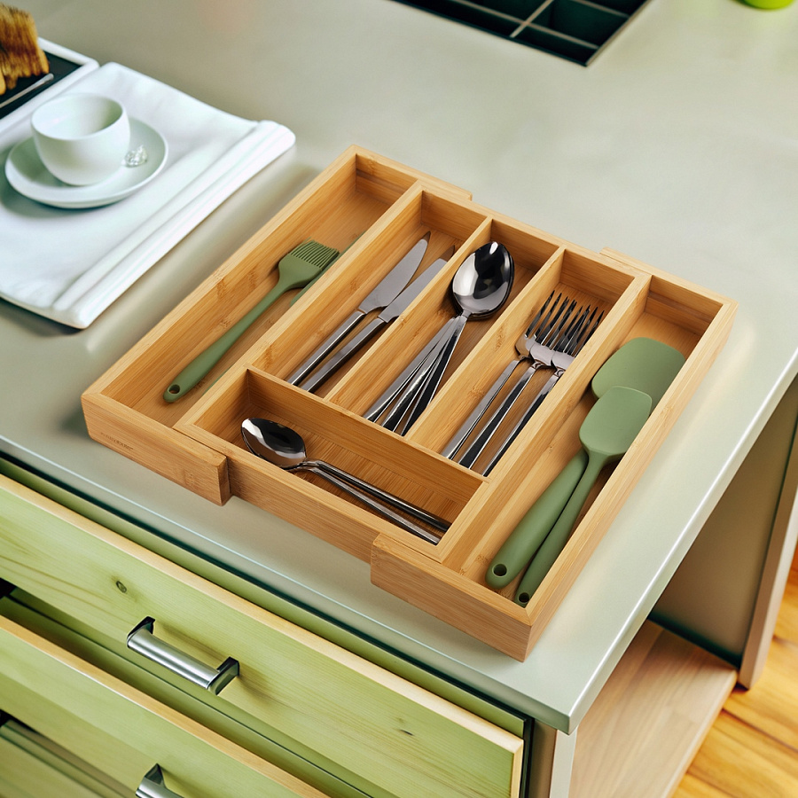 Лоток для столовых приборов BAMBOO TOUCH раздвижной 23.5-35.5х35х4.5см