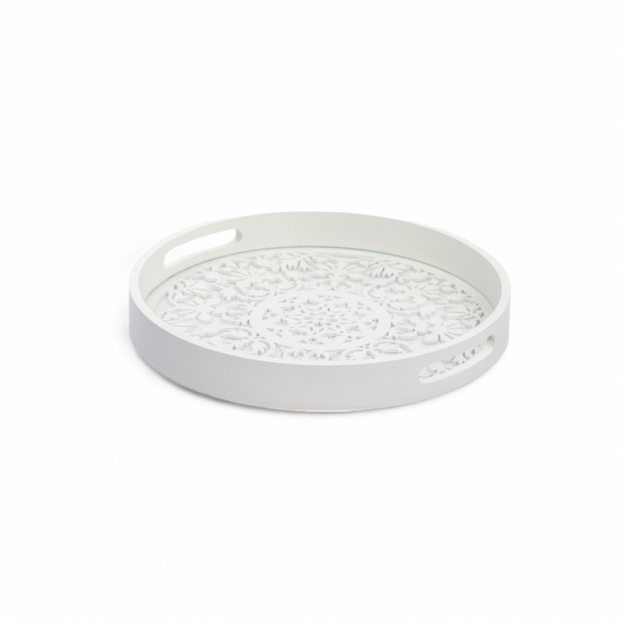 Поднос круглый WHITE LACE 30см