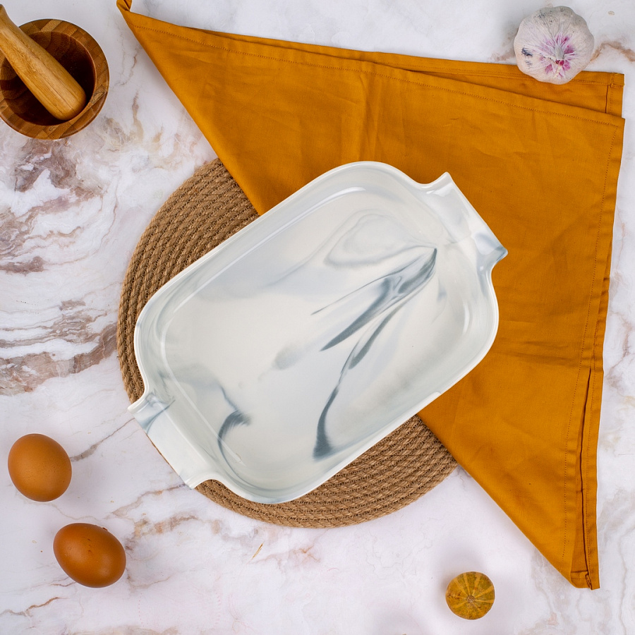 Форма для запекания фарфоровая MARBLE 29х18х6см прямоугольная