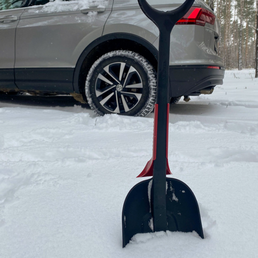 Лопата автомобильная GARTEN чёрная со скребком