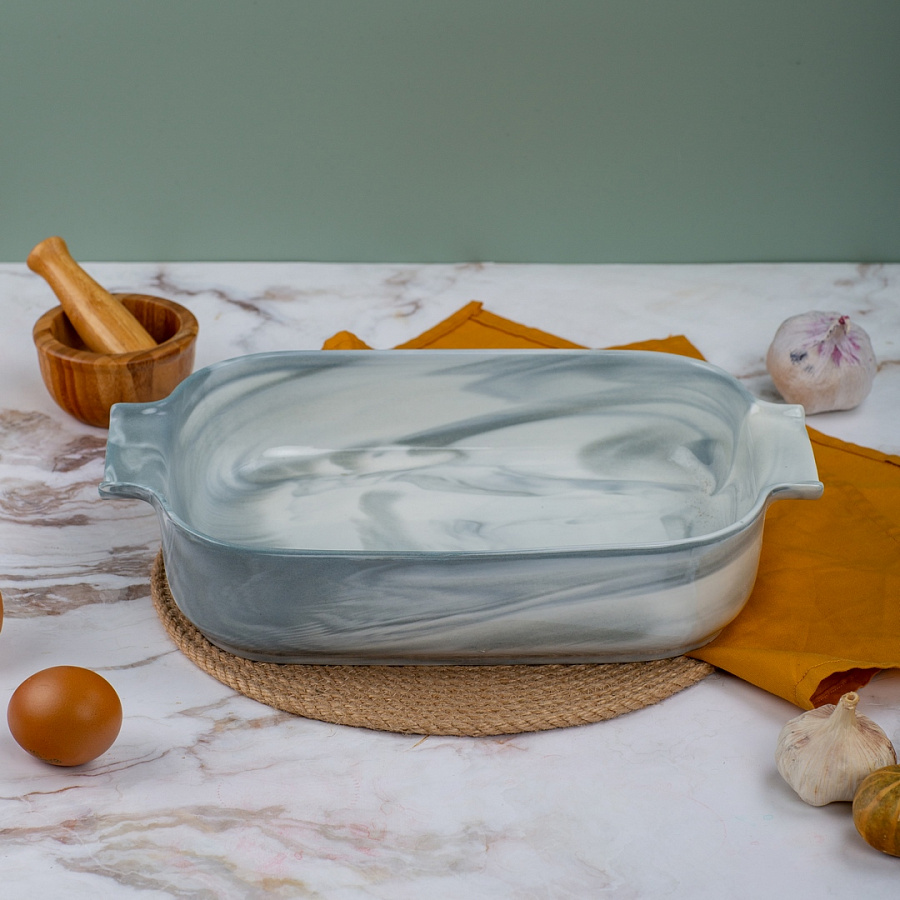 Форма для запекания фарфоровая MARBLE 34х22х7см прямоугольная