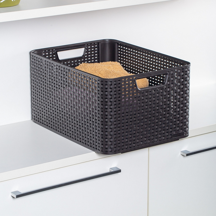 Корзина RATTAN STYLE BOX L тёмно-коричневая