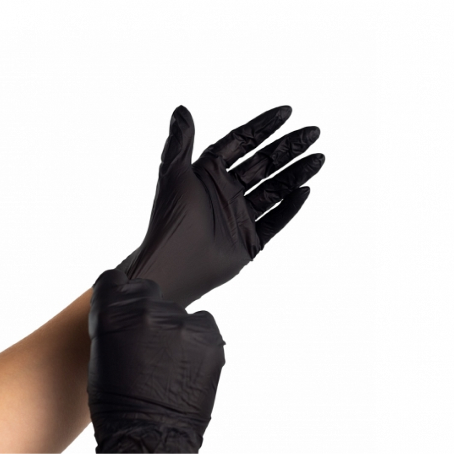 Перчатки NITRILE GUARD одноразовые нитриловые S/M 40шт черные