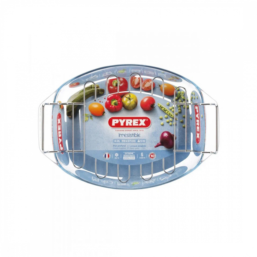 Блюдо Pyrex Irresistible 39х27см овальное с решеткой
