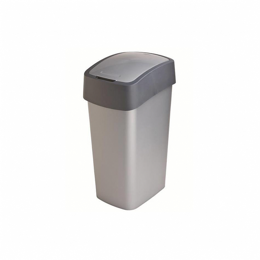 Контейнер для мусора FLIP BIN серебристый/графитовый 45л