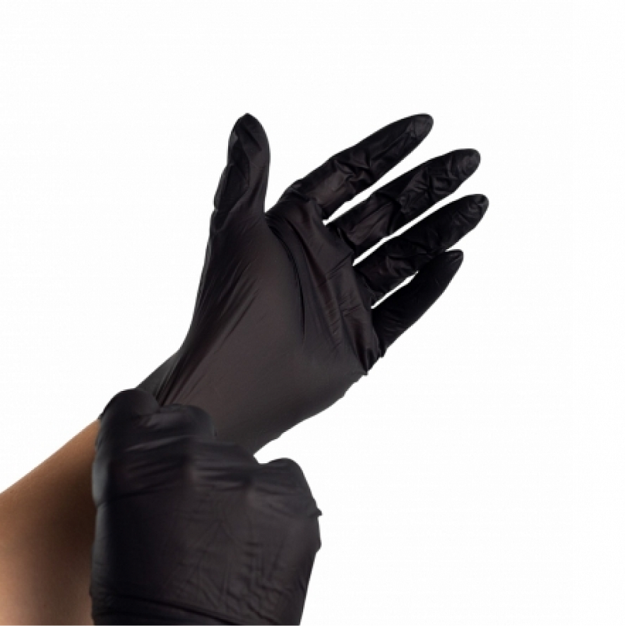 Перчатки NITRILE GUARD одноразовые нитриловые S/M 10шт черные