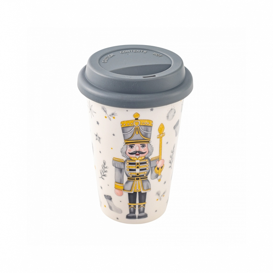 Кружка NUTCRACKER с силиконовой крышкой 400мл