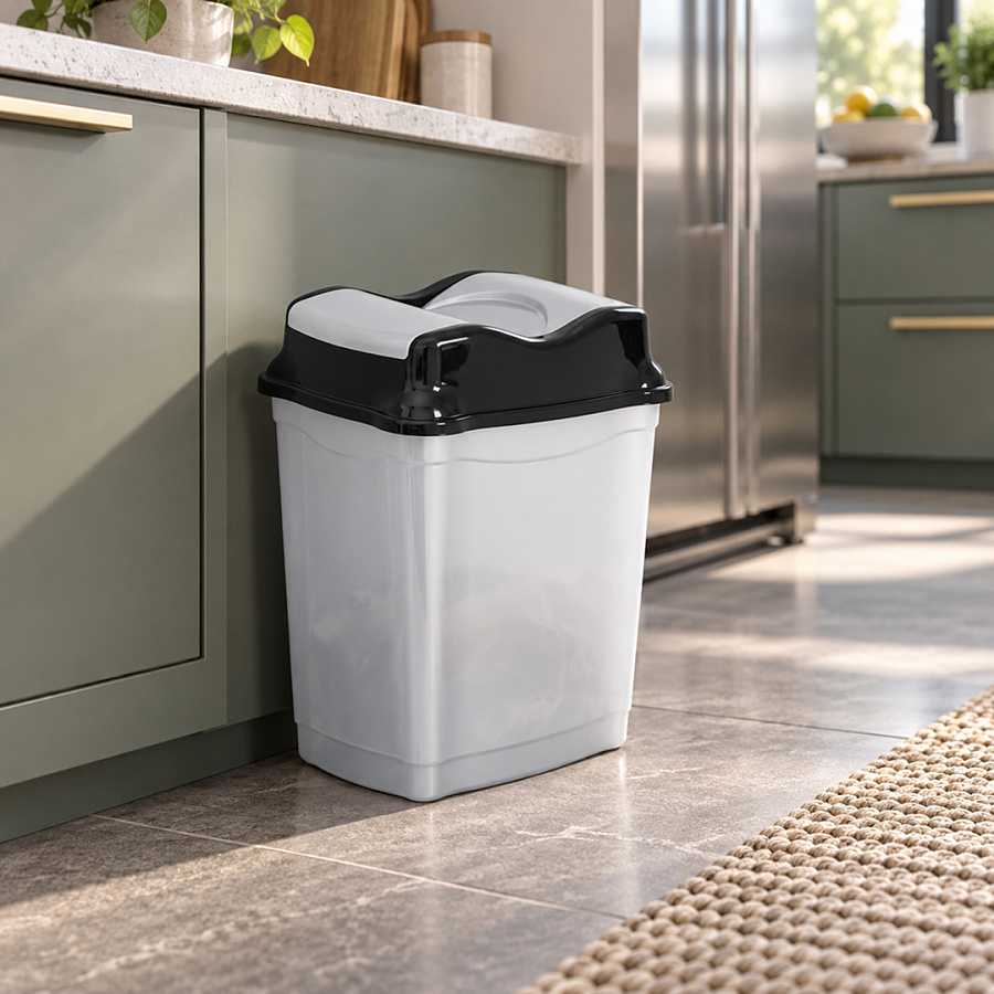 Ведро для мусора WHIRLPOOL серое 9л