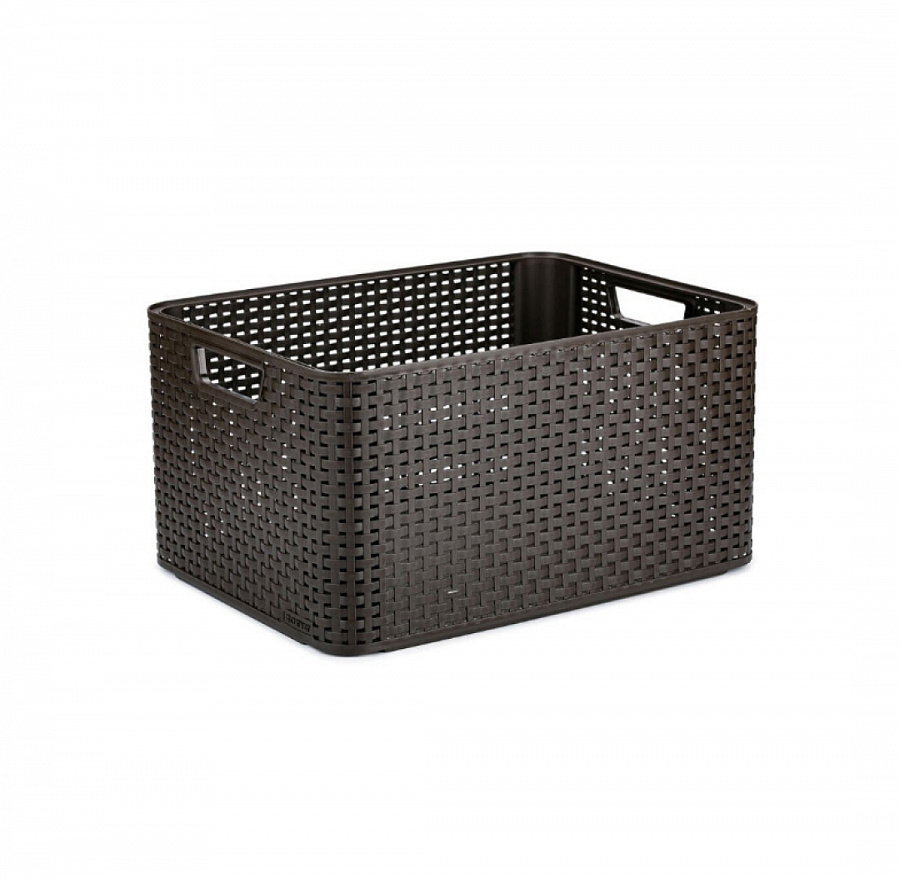 Корзина RATTAN STYLE BOX L тёмно-коричневая