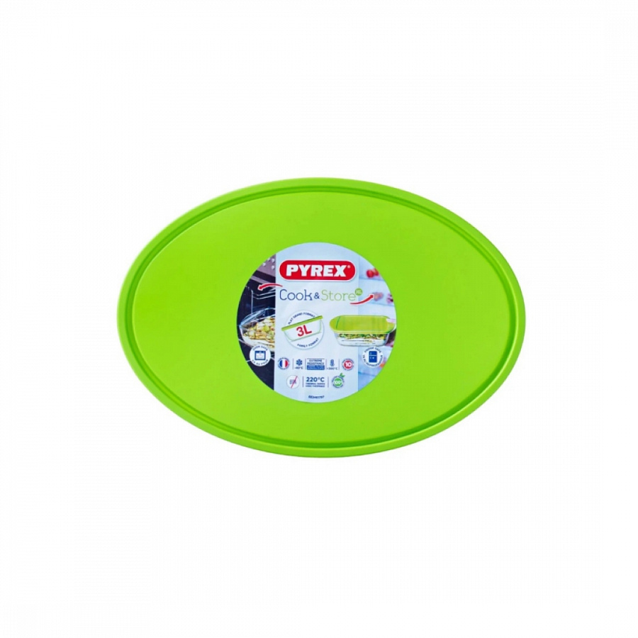 Форма для запекания и выпечки с крышкой COOK&STORE XL зеленая 3л 35х24х6см овальная