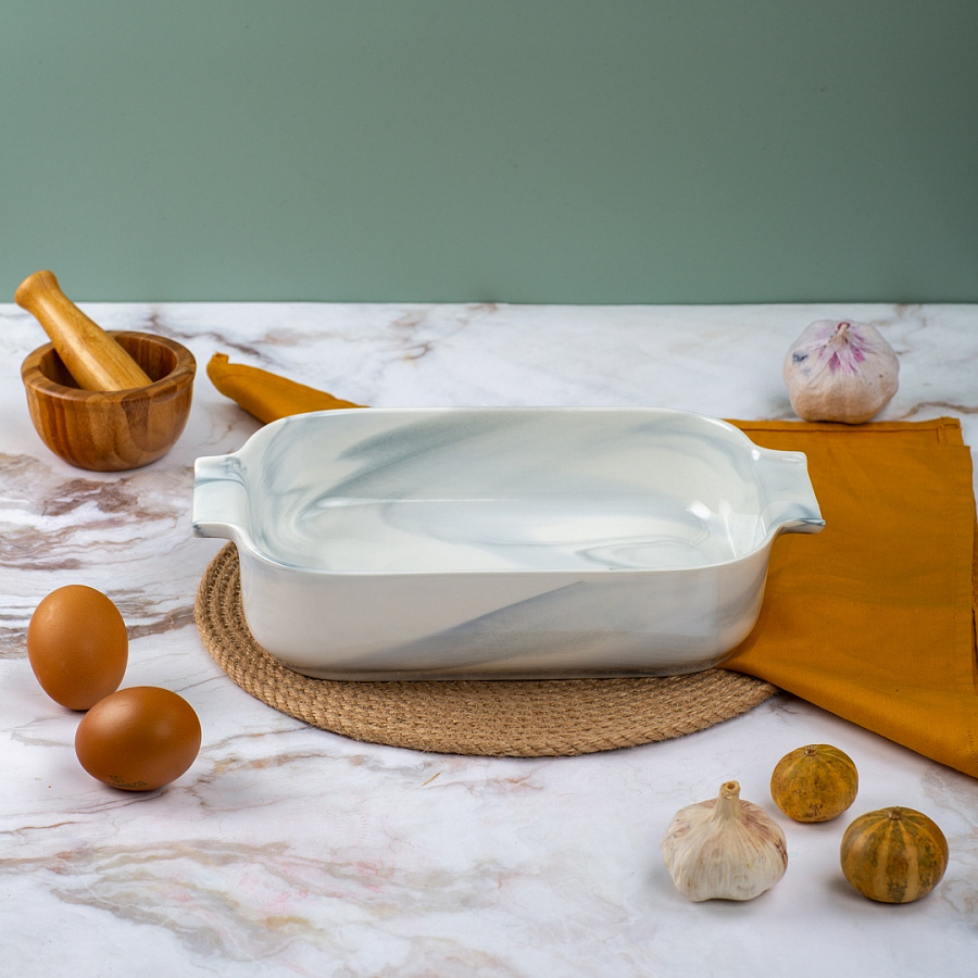 Форма для запекания фарфоровая MARBLE 29х18х6см прямоугольная