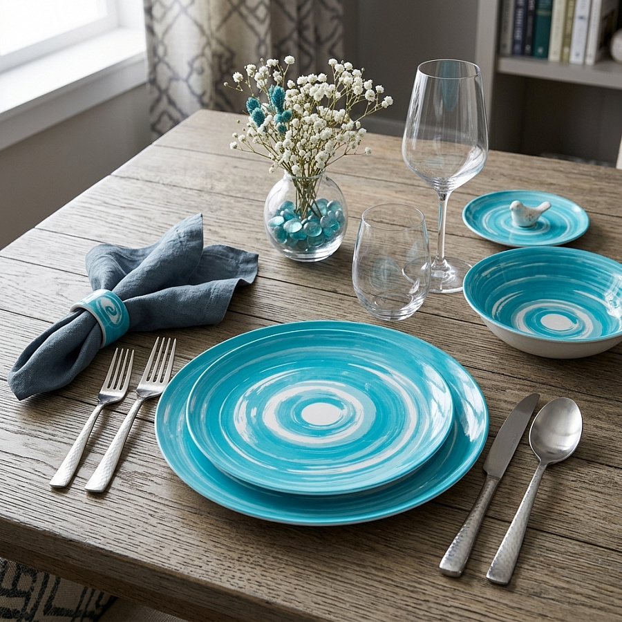 Тарелка обеденная DIWALI MARVO TURQUOISE 25см