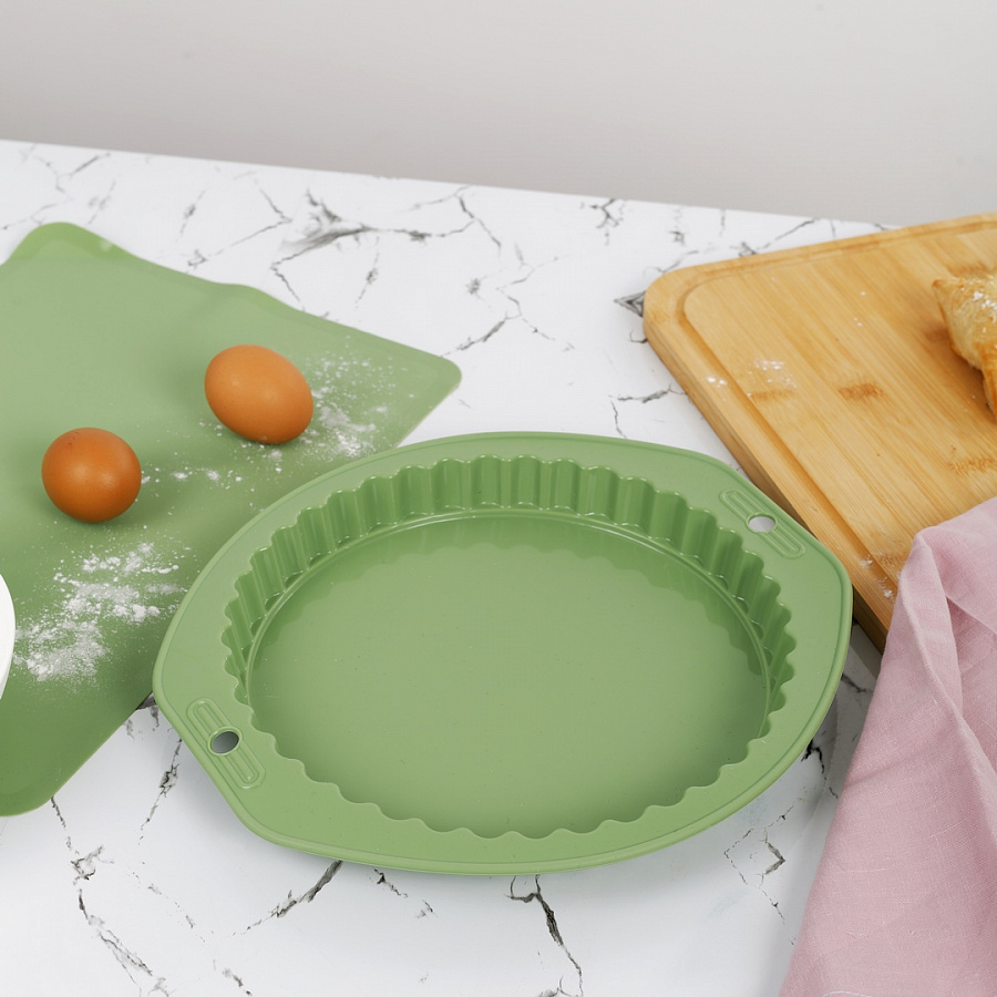 Форма для пирога силиконовая OLIVE 27х29см с волнистым краем
