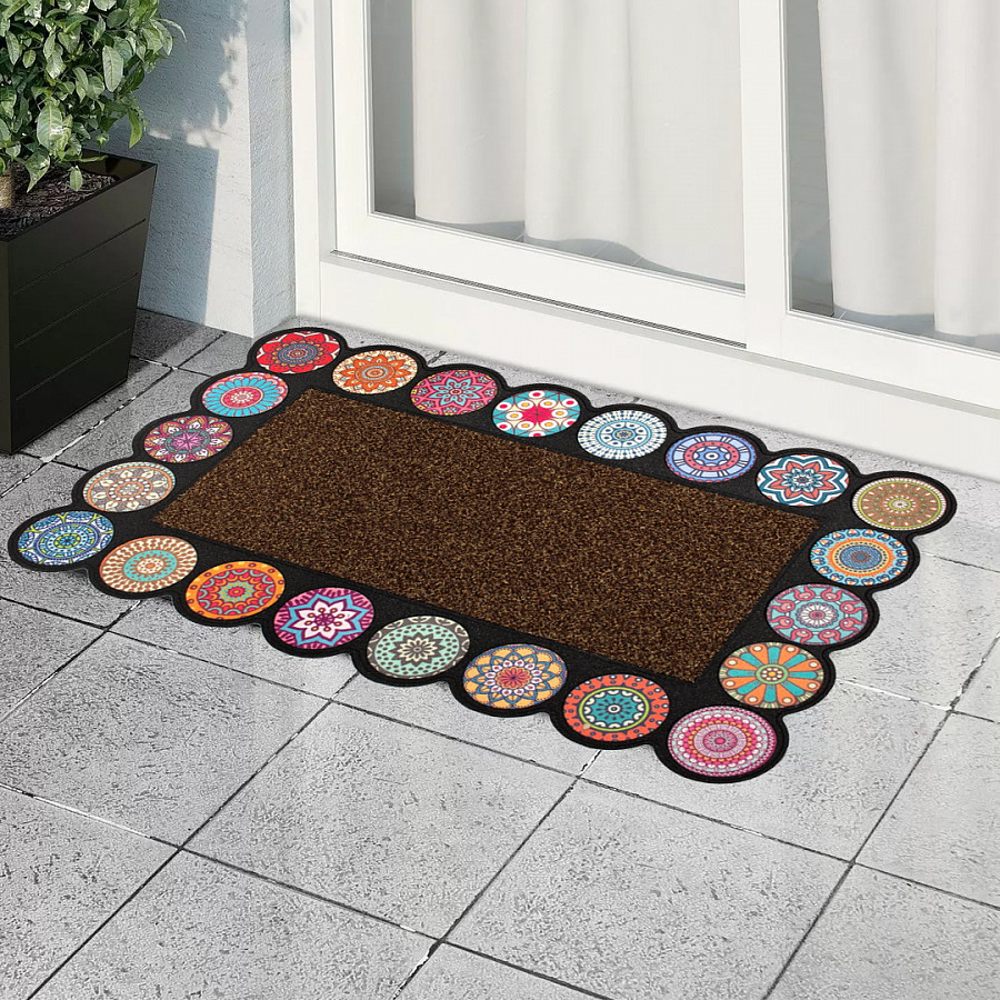 Коврик придверный MOSAIC RONDO коричневый 76x45см